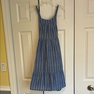Cat & Jack Blue and White Striped Kids Maxi Casual Dress